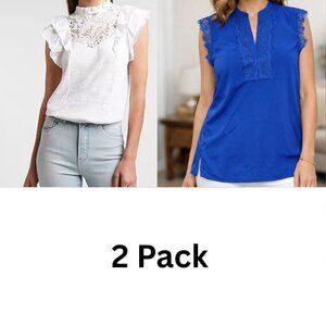 LOT 2 - NWOT WORTHINGTON WOMEN’S MEDIUM BLOUSE TOP BUSINESS FORMAL LIGHTWEIGHT